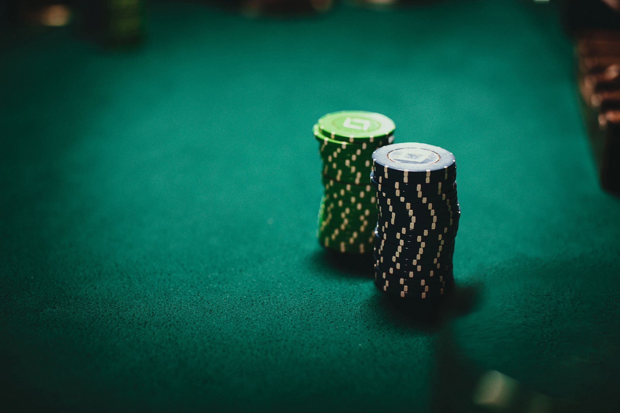 Casino chips on a table